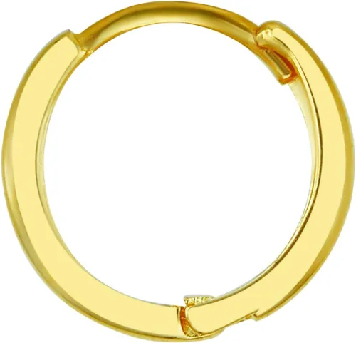 Vista 11 de 14k REAL Yellow OR White Gold 2mm Thickness Huggie Earrings (10 x 10 mm)