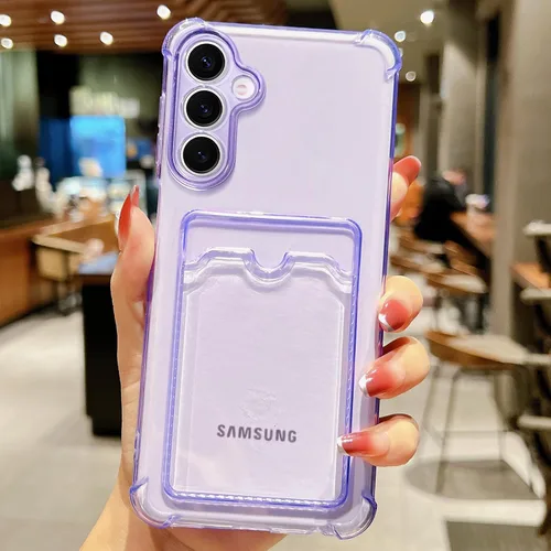 Vista 2 de Tuokiou para Samsung Galaxy A16 Funda, Fundas Protectoras Transparentes con Ranura para Tarjetas, Funda Cartera de TPU Suave Ajuste Delgado