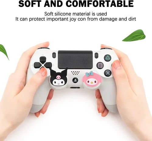 Vista 4 de DLseego Cute Rabbit - 4 tapas de agarre para el pulgar para Xbox One PS5 PlayStation4 DualSense Switch Pro Wireless Controller Steam Deck, tapa de M