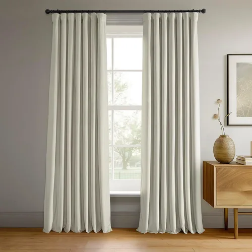 Vista 67 de HPD Half Price Drapes Cortinas Opacas Térmicas de Terciopelo Signature para Sala de Estar de 63 Pulgadas de Largo (1 Panel) con Bolsillo para Barra