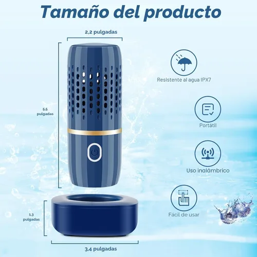 Vista 7 de Cudinham - Limpiador y Purificador de Frutas y Verduras, Máquina de Lavado con Forma de Cápsula, Tecnología de Desinfección de Iones OH para Limpiar