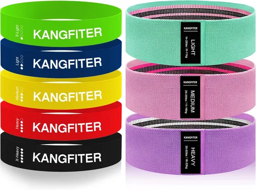 Vista 11 de KANGFITER Non-Slip Fabric Resistance Bands for Working Out, Loop Exercise Bands for Booty Leg, Butt, Glute, Stretch Workout Bands for Women & Men