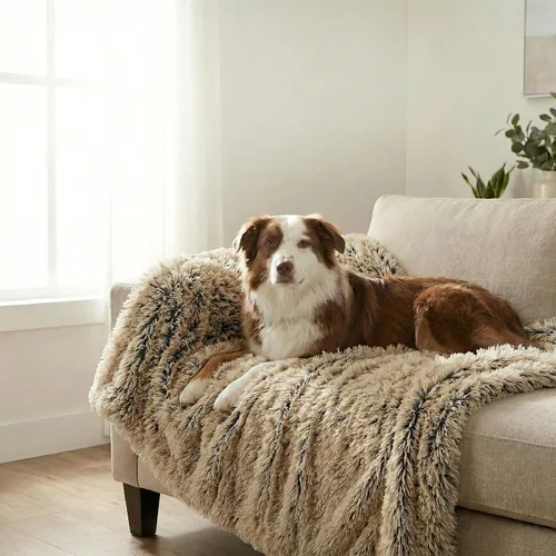 Vista 10 de PJYuCien Manta de perro para perros, cachorros y mascotas, ligera y portátil, manta de forro polar esponjoso, manta de felpa súper suave para sofá