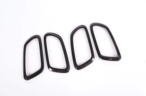 Vista 3 de ABS manija de puerta interior tazón decoración anillo cubierta para Jeep Grand Cherokee 2017 Up (fibra de carbono)