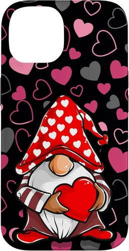 Vista 4 de Cute Gnome Valentine Heart Pattern Cozy Love Design Case for iPhone 17