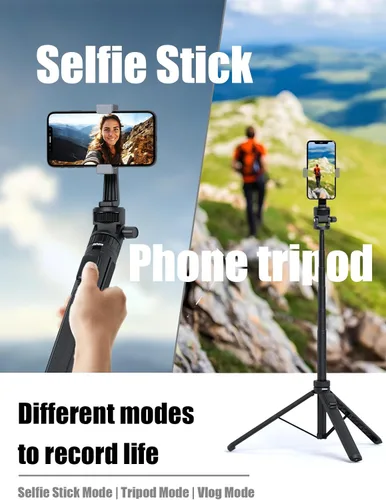 Vista 4 de Trípode de cámara de acción Selfie Stick de 68" para GoPro, DJI