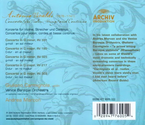 Vista 2 de Vivaldi Concertos - For Violin, Strings and Continuo