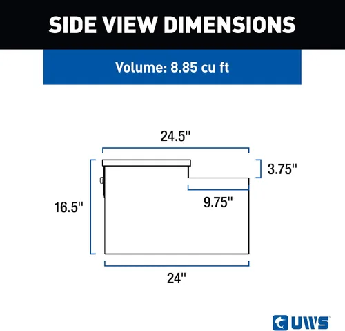 Vista 4 de UWS EC20501 Caja de herramientas con tapa de cubierta de tonel seguro de aluminio de pared gruesa de 48 pulgadas, tapa RigidCore