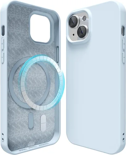Vista 111 de oakxco Funda de silicona para iPhone 12 Pro Max, magnética, compatible con carga inalámbrica Magsafe, cubierta protectora de goma suave y delgada
