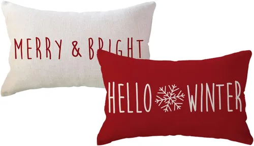 Vista 10 de ULOVE LOVE YOURSELF Hello Winter - Fundas de almohada de 18 x 18 pulgadas, color negro feliz y brillante, fundas de cojín decorativas de invierno