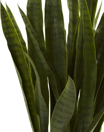 Vista 5 de Nearly Natural, Green 4855 35 pulgadas. Sansevieria con maceta negra
