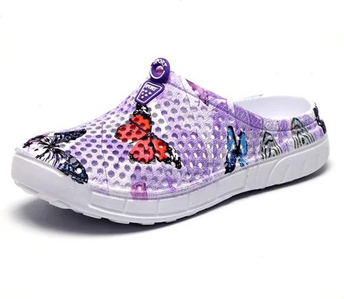 Vista 25 de LIBINXIF Zuecos de jardín para mujer, de malla, transpirables, sandalias de playa, zapatos de ducha, zapatos de agua, zapatos antideslizantes
