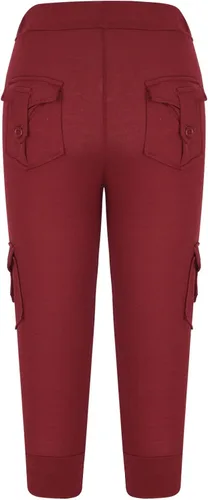 Vista 5 de XUNRYAN Pantalones cargo para mujer, corte de bota, para yoga, entrenamiento, pantalones recortados, cintura elástica, pantalones deportivos