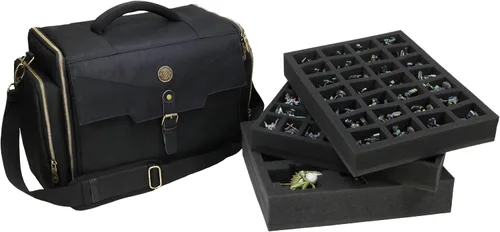 Vista 10 de ENHANCE Cartera miniatura de base ancha – Estuche compacto de almacenamiento y transporte para miniaturas DnD con correa, 3 bandejas de espuma