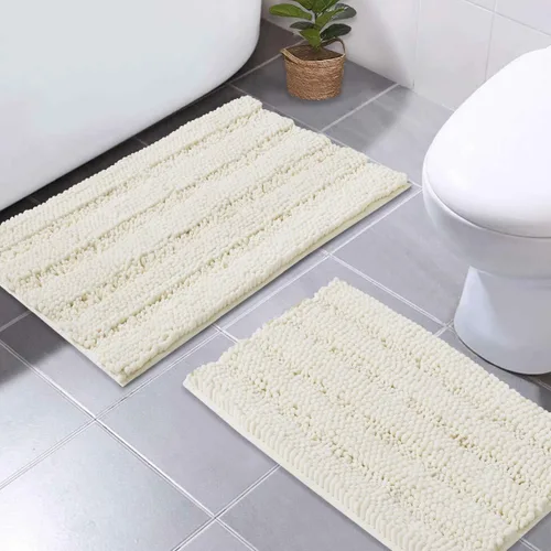 Vista 43 de NICETOWN Tapete negro para baño, antideslizante, suave, absorbente de agua, tapete de bajo perfil para entrada, tapete para vestíbulo, puerta
