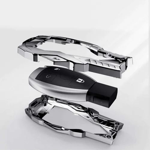 Vista 4 de Funda para llavero de automóvil, compatible con hebilla de Mercedes Benz, color negro