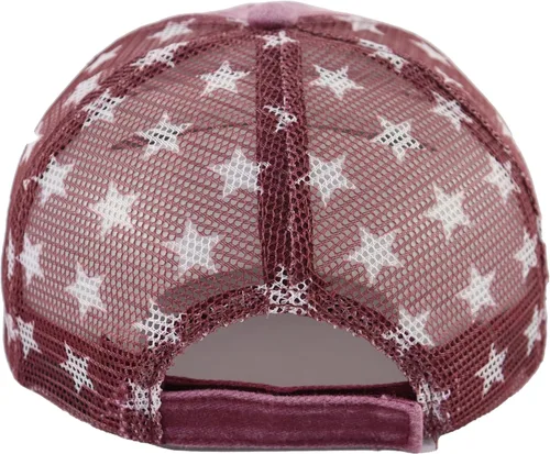 Vista 14 de Gorra de béisbol con la bandera estadounidense para mujer, divertida gorra de béisbol bordada y desgastada ajustable