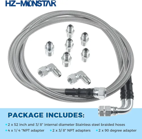 Vista 7 de 6AN 52" Kit de línea de manguera de enfriador de aceite fluido de transmisión Compatible with GM Chevy Ford GMC Buick Cadillac Cars and Trucks