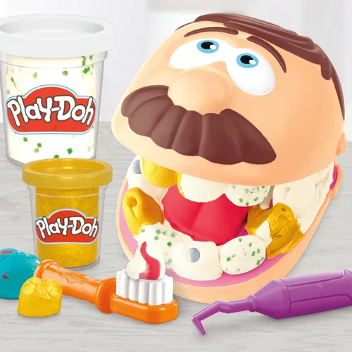 Vista 7 de Play-Doh Drill 'n Fill - Juguete dental para niños de 3 años en adelante con cavidad y compuesto de modelado de color metálico, 10 herramientas, 6