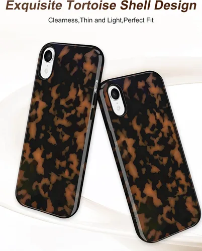 Vista 25 de Jusy Funda compatible con MagSafe con estampado de caparazón de tortuga marrón para iPhone 7/8/SE, cubierta protectora de TPU suave magnética