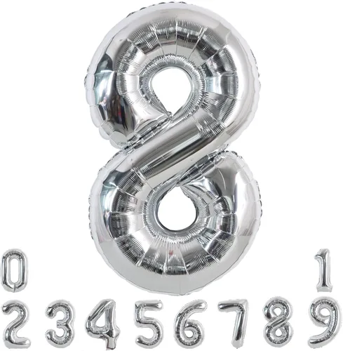 Vista 38 de Toniful - Globos de helio grandes de números del 0 al 9 de 40 pulgadas, color negro, globos digitales de número 0, globos de papel de aluminio