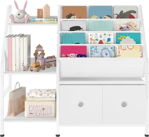 Vista 9 de CHOEZON Estantería infantil de 39.4 pulgadas, estante para libros para habitación de niños, estantería con estante de almacenamiento de juguetes