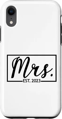 Vista 25 de iPhone 16 Mrs. Est. 2023 Casado luna de miel esposa señor a juego caso de boda