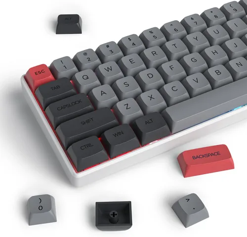Vista 9 de Owpkeenthy Teclas de carbono retro perfil SA de 150 teclas personalizadas de ABS Doubleshot Juego de teclas con barra espaciadora dividida