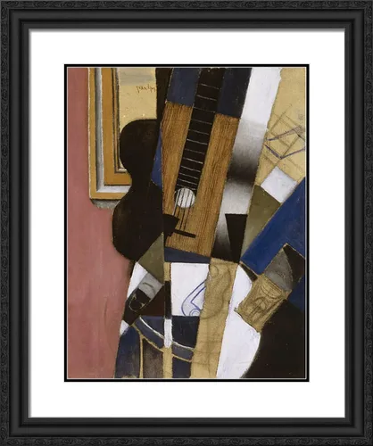 Vista 5 de ArtDirect Gris, Juan 20x24 Black Modern Framed Art Print Titled: Guitar and Pipe
