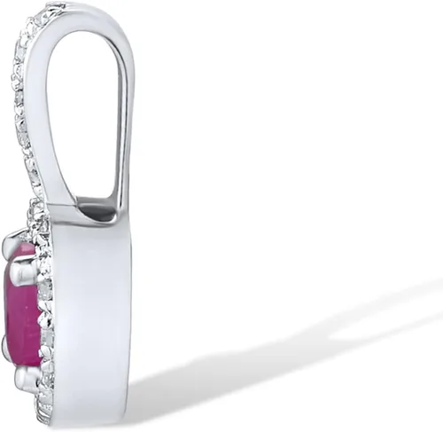 Vista 2 de Santuzza Colgante delicado de oro macizo de 10 quilates con piedra preciosa solitaria de diamante genuino sin cadena para mujer, Metal Piedra