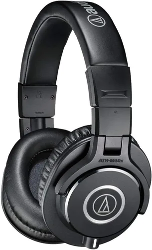 Vista 2 de Audio-Technica ATH-M40x - Auriculares profesionales para monitor de estudio, color negro, con ingeniería de vanguardia, copas auriculares giratorias