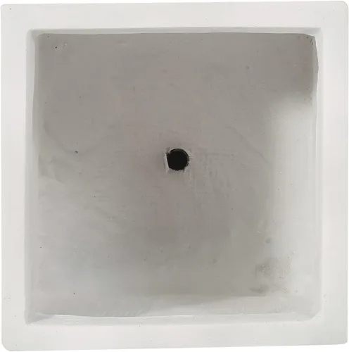 Vista 6 de Burgos - Maceta pequeña para exteriores, piedra fundida, color blanco antiguo