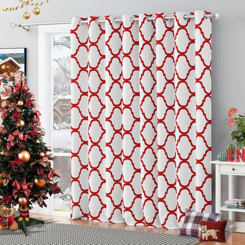 Vista 51 de Melodieux - Cortina opaca con aislamiento térmico y ojales, de estilo marroquí, 100 x 84 pulgadas, color gris (1 panel)