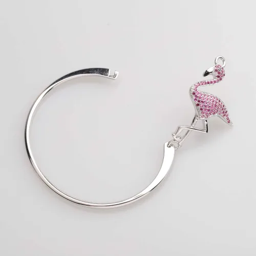 Vista 3 de BNQL Pulsera de flamenco con texto en inglés Be a Flamingo in a Flock of Pigeons