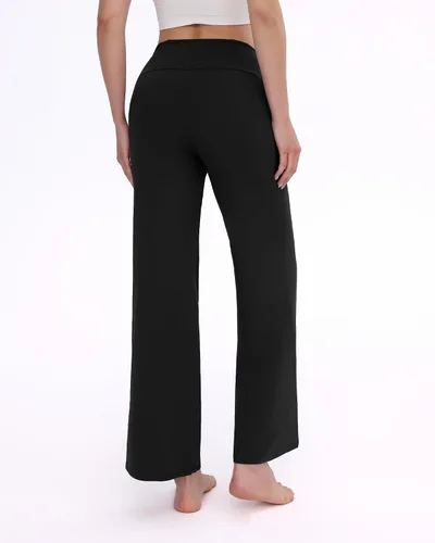 Vista 2 de ZOOSIXX Pantalones de yoga para mujer, pantalones de pierna ancha, holgados, casuales, holgados, holgados, holgados, de cintura alta, pijamas