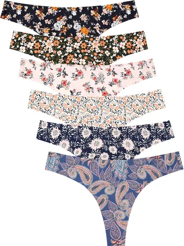 Vista 7 de Wealurre Tanga de microfibra de cintura baja para mujer sin costuras invisible