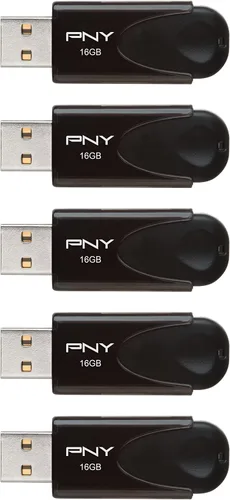 Vista 3 de PNY, modelo Attaché 4 - Unidad de memoria flash USB 2.0 de 16 GB, Negro