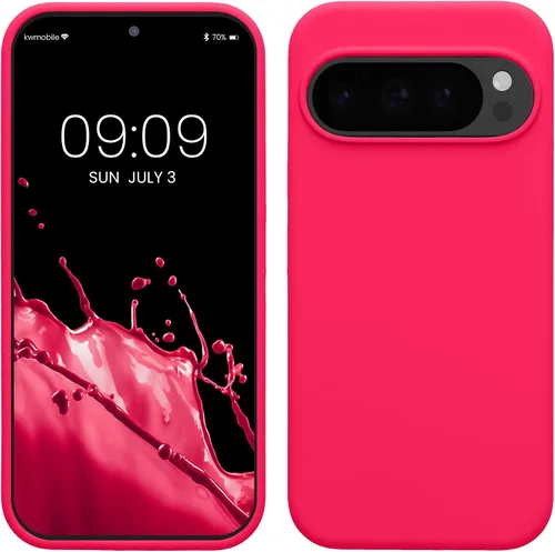Vista 9 de kwmobile Funda Compatible con Google Pixel 6 Pro - Funda de teléfono de silicona TPU con acabado suave - Azul Arrecife