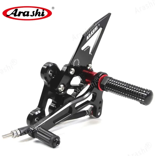 Vista 4 de Arashi (Versión 2.0) Apoyapiés Traseros para Suzuki GSX-S750 GSX-S 750Z 2015-2022 / GSR750 2011-2017 Accesorios para Moto Ajustables Apoyapiés Negro