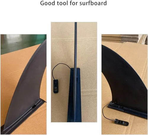 Vista 4 de BESPORTBLE 1 unid aleta inflable desmontable para tabla de surf ligero negro Sup Slide grande pescado aleta agua para paddleboarding
