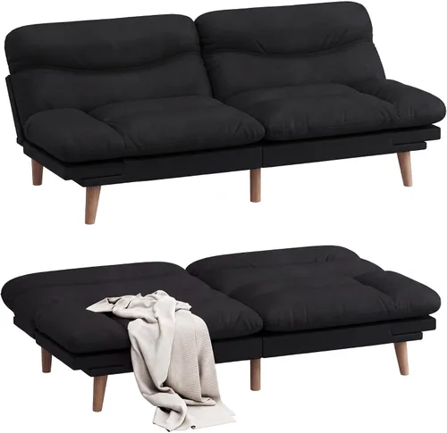Vista 8 de Homall Sofá cama tipo futón convertible de 67 pulgadas, sofá biplaza de Negro