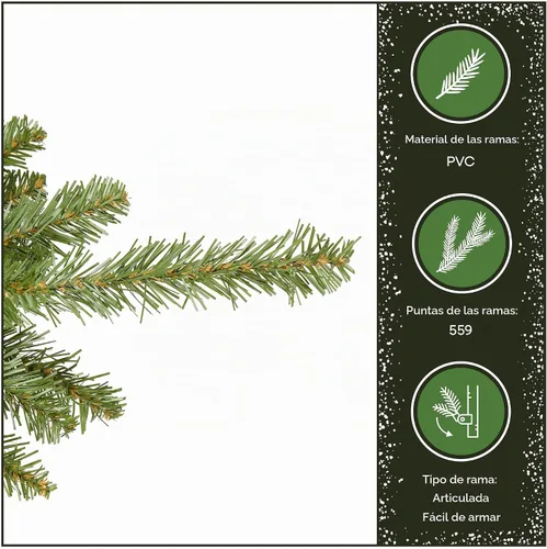 Vista 5 de National Tree Company - Mini árbol de Navidad artificial, verde, abeto Dunhill, incluye soporte, 4 pies