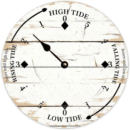 Vista 8 de Tide Clock for Wall Myrtle Beach Time Coastal Clocks Beach Navy-3