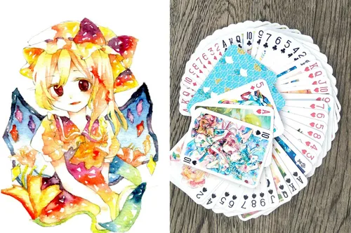 Vista 7 de Naipes de anime # Baraja de póquer 54 cartas todas diferentes # NAGA U Kawaii Anime Chibi Cute Manga