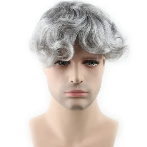 Vista 10 de Voloria Encaje francés de cabello humano real con piel fina PU para hombre Stock Toupee Hair Pieces #18