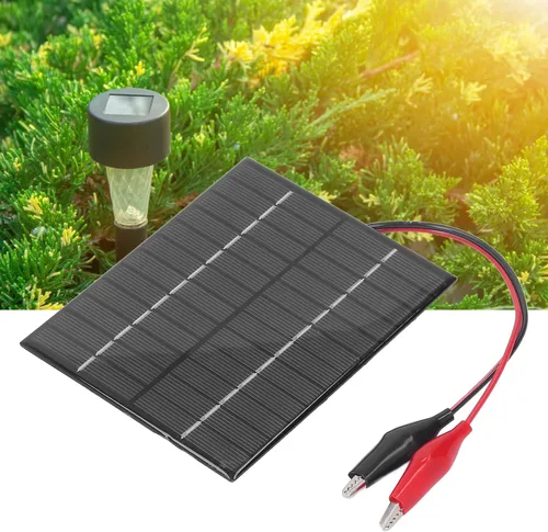 Vista 4 de Panel solar de 2 W y 12 V, cargador de panel solar de polisilicio, sólido, resistente al viento y a la nieve para luces solares de césped, luces