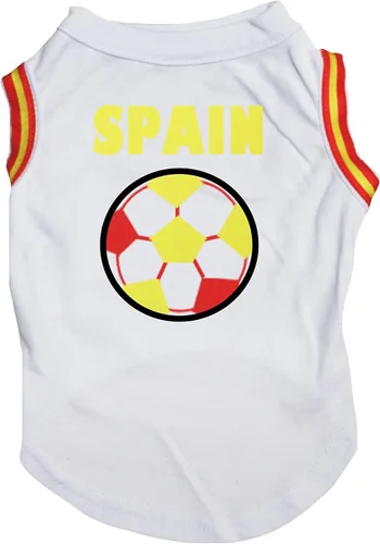 Vista 3 de Petitebella Camiseta de fútbol de España para perro (rojo, talla XS)