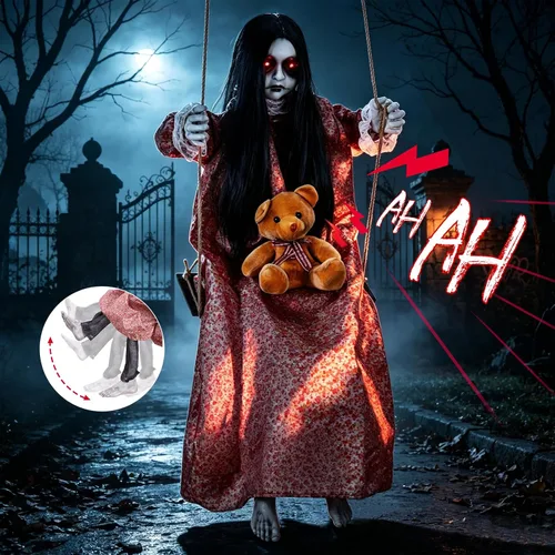 Vista 2 de Decoraciones animadas colgantes de dibujos animados de Halloween para niña