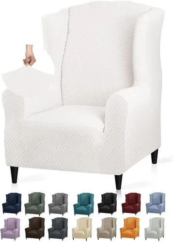 Vista 54 de YEMYHOM Funda elástica para silla con respaldo de 1 pieza con diseño jacquard más reciente, funda para silla con respaldo antideslizante, protector