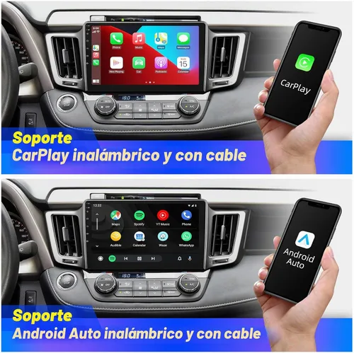 Vista 2 de Para RAV4 Actualización Android Radio Pantalla Táctil Compatible con Carplay Android Auto, Coche Estéreo Bluetooth Navegación Media Player GPS WiFi